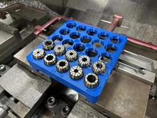 ER32 Collet Storage Tray – 3D Printed Stackable Organizer Rack (25 Slot Holder)
