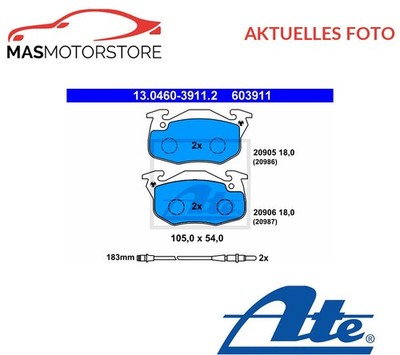 SATZ BREMSBELÄGE BREMSKLÖTZE VORNE ATE 130460-39112 P NEU OE QUALITÄT