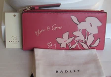 Radley London BLOOM & GROW Large Bifold Wallet Matinee Medium Red NWT $135