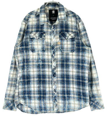 G-Star Raw Herren Langärmelig Freizeit Formelle Hemd Größe L - Bild 1 von 4