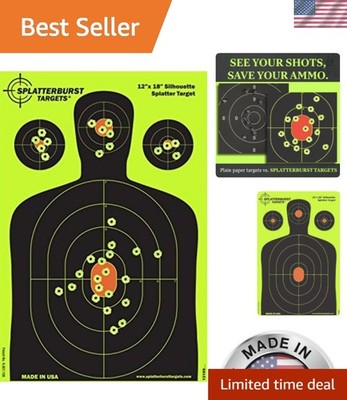 12 x18 inch - Silhouette Splatter Target - Easily See Your Shots Burst Bright...