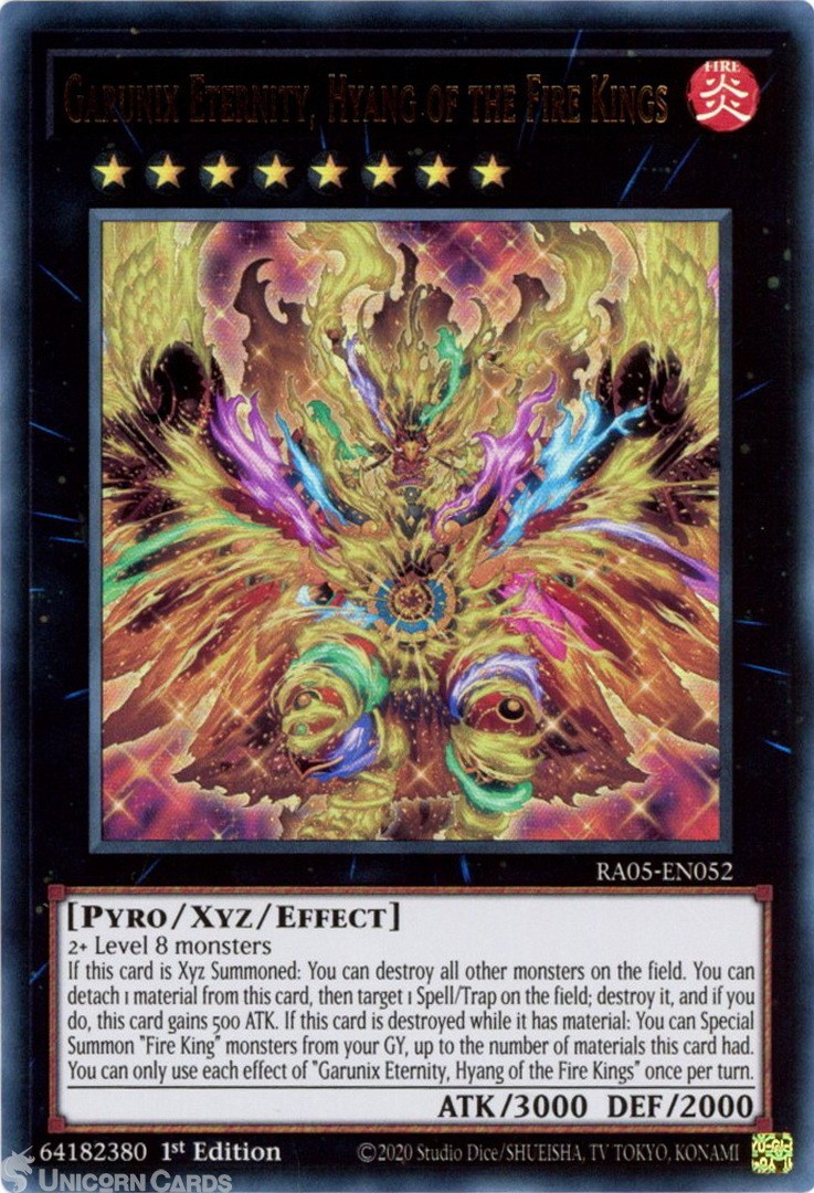 RA05-EN052 Garunix Eternity, Hyang of the Fire Kings : Ultra Rare 1st Edition Mi