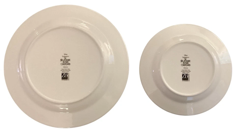 Juego de 4 platos de cena y ensalada Disney Pesadilla antes de Navidad Halloween Foto 2 de 2