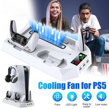PS5 Slim Stand Cooling Fan,PS5 Controller Charging Station for Sony Playstation5