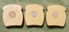 Lot Of 3 Plastic Slices Of Bread Hook Loop Pretend Play Fake Food Child s Toy