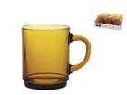 Set Of 6 Amber Glass Mugs 26 Cl