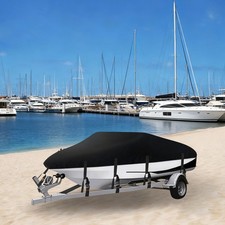 Black Oxford cloth waterproof V-shaped boat cover,209 114in