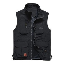 Mens Multi Pocket Vest Hunting Fishing Waistcoat Hiking BodyWarmer Gilet Jacket