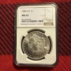 1882-CC Morgan Silver Dollar NGC MS63