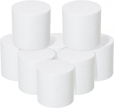 8 PCS 4x4 Inch Round Polystyrene Foam Circle Dummy Cake Set For Art Crafting