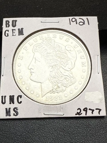 1921 BU GEM MORGAN SILVER DOLLAR UNC MS+++ U.S. MINT RARE COIN 2977
