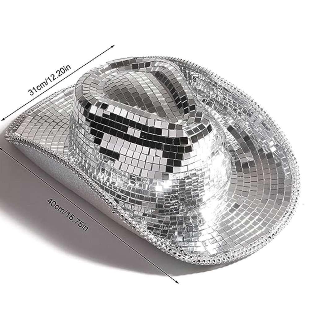 APL Cappello Cowgirl Spaziale Glitterato Scintillante per Uomo e Donna Come Accessorio per Feste4960