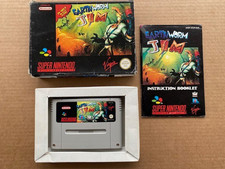 Thumbnail of ebay&reg; auction 377231063113 | SUPER NINTENDO EARTHWORM JIM SNES SPIEL BOXED MIT ANLEITUNG GETESTET & FUNKTIONSFÄHIG