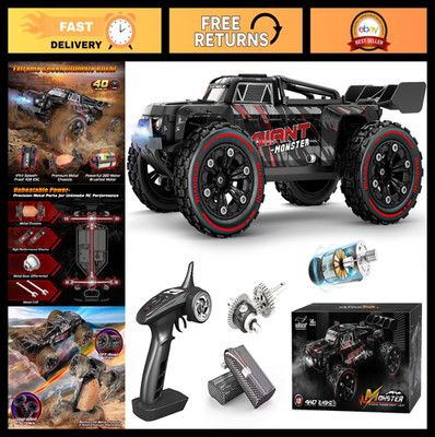 Fast 1:16 Scale 4WD Off-Road RC Monster Truck, 40KPH, Waterproof, 2 Batteries