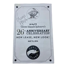 JOHN HALL ( GOOSE ISLAND / BOURBON COUNTY FOUNDER)  SIGNED EVENT PROGRAM 2014