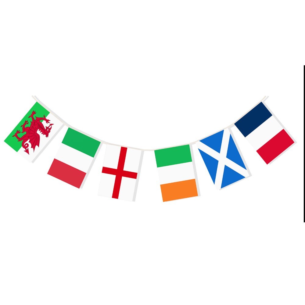 Six Nations Rugby Flags Bunting (6x9in)