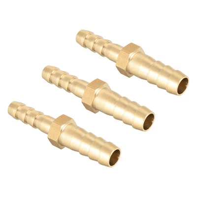 UXCELL 8mm auf 6mm Messing Reduzierstück Widerhaken Fitting Gerader Verbinder 3St