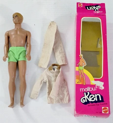 X-868 VINTAGE 1970'S MATTEL BARBIE MALIBU KEN DOLL W/ BOX