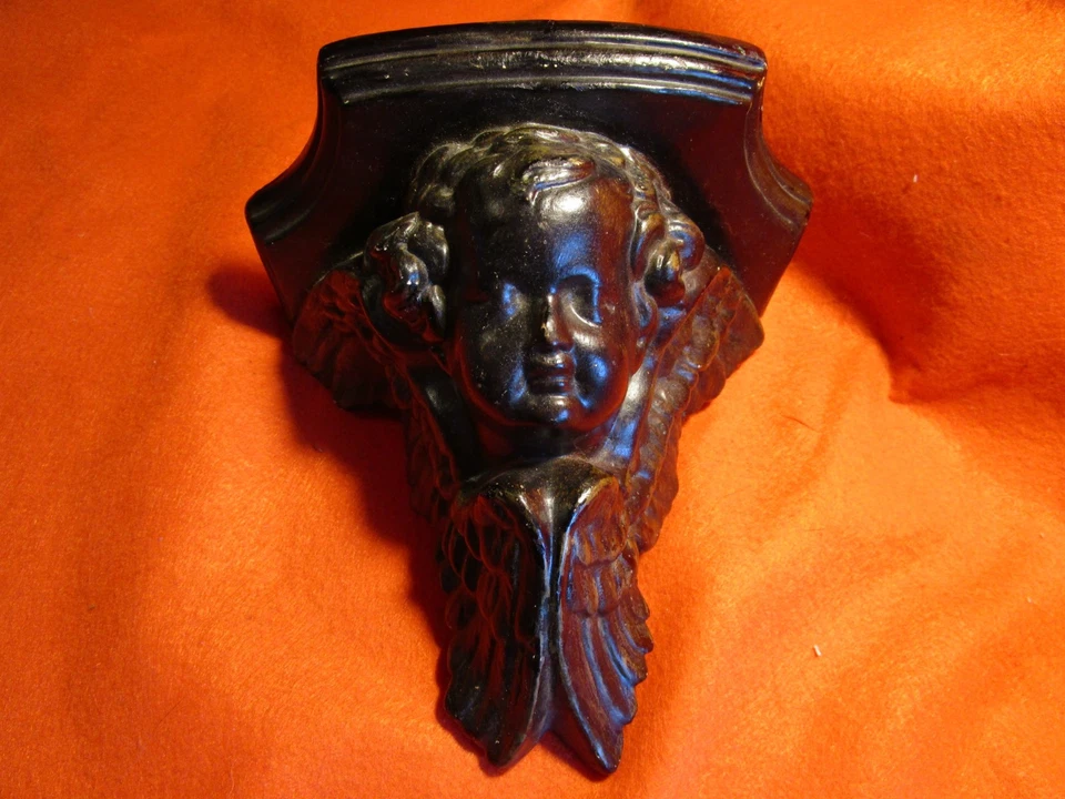 PORTE STATUE ANCIEN SELLETTE ANGE en platre - Photo 2/4