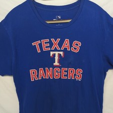 Texas Rangers T-Shirt Adult Size Large Fanatics Royal Blue Short Sleeve Men's 