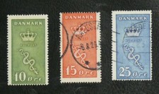 TIMBRES DU DANEMARK : 1929 YVERT N° 190* NEUF + 191 / 192 Oblitéré - EN BON ETAT