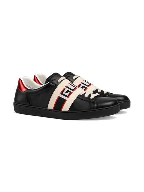 Red and black gucci best sale shoes