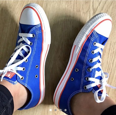 blue and orange converse