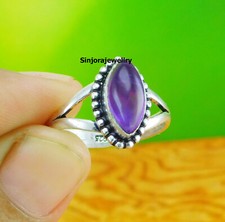 Amethyst Gemstone 925 sterling silver handmade Gift Ring US size 5 to 10