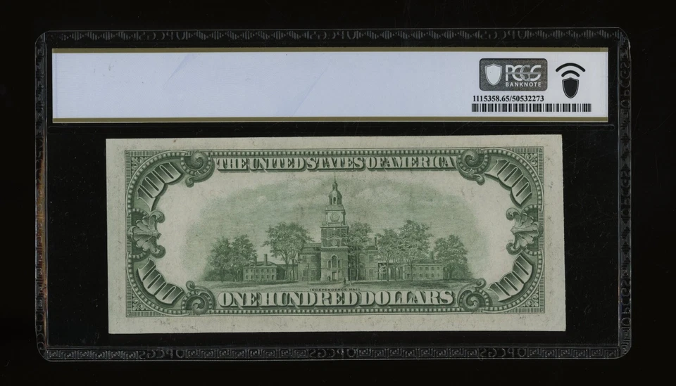 DBR 1934 $100 DGS FRN Chicago Gem Fr. 2152-Gdgs PCGS-B 65 PPQ Serial G09983183A - Image 2 of 2