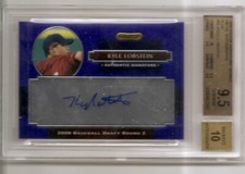 2008 Razor Signature Series Kyle Lobstein Blue Metal Auto Card BGS 9.5 Gem Mint