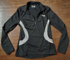 Womens Sz Small Fila Running 1/4 Zip Up Pullover Jacket Sweatshirt w Texture