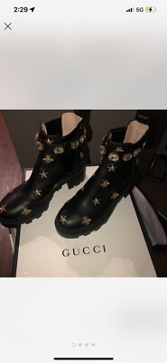 Gucci Boots Bee Star Embroidery Snake Bottom 