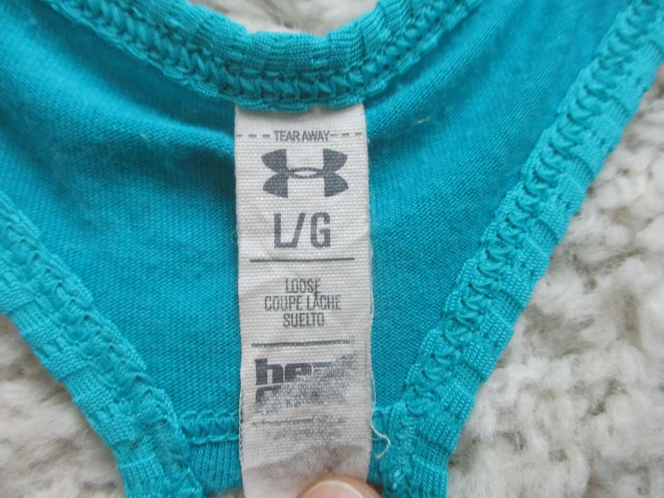 Under Armour Tank Top Shirt Large Adult Blue Sleeveless Logo Stetch Gym Womens L - Image 3 of 4