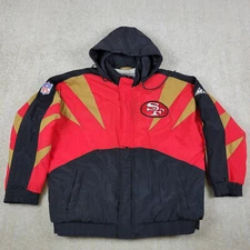 Vintage San Francisco 49ers Jacket Red NFL Pro Line Apex One Sharktooth Mens L