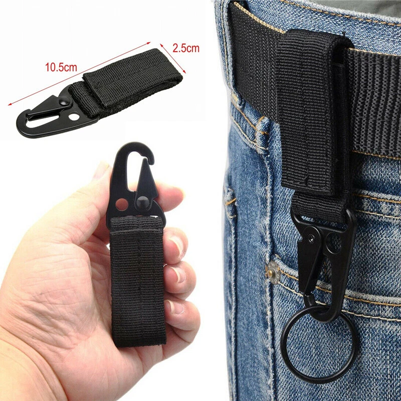 Tactical Molle Belt Buckle Belt Key Holder Clip Hook Carabiner Keychain Keyrings