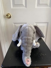 FAO Schwartz Gray Grey Elephant Realistic Large Plush Stuffed Animal