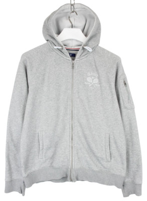 GANT Hoodie Women's XL Full Zip Logo Pockets Melange
