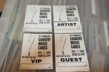 Country Music Cares 1994 Unused 4x Backstage Passes