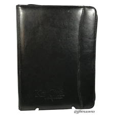 Leed's Keycite Black Zip Around Padfolio Organizer With Paper 1000-10 READ