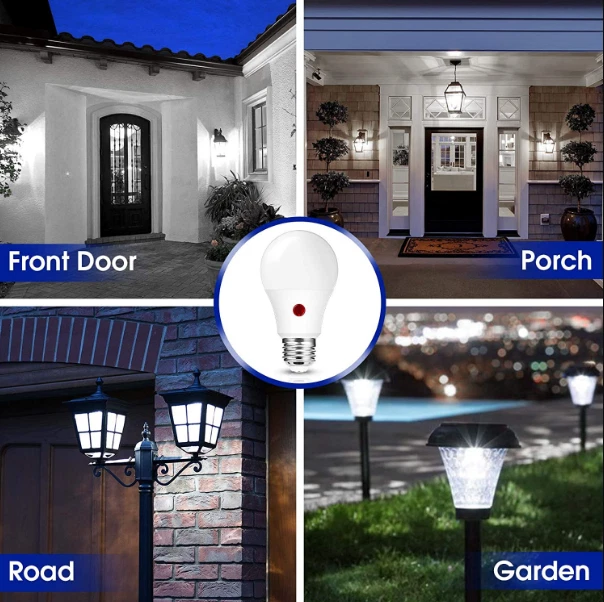 Dusk to Dawn Light Bulbs Outdoor A19 LED Bulb Daylight 5000K Light Sensor 60W - Image 3 of 4