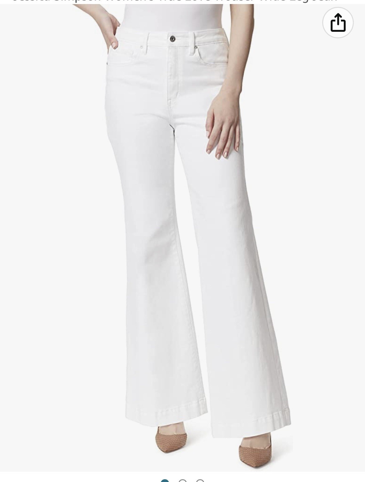 Jessica Simpson True Love Wide Leg Trouser Pants Plus Size White Jeans 22W  New | eBay