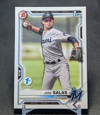 Jose Salas 1st Prospect Rookie 2021 Bowman 1st Edition Card #BFE-110 Marlins. rookie card picture