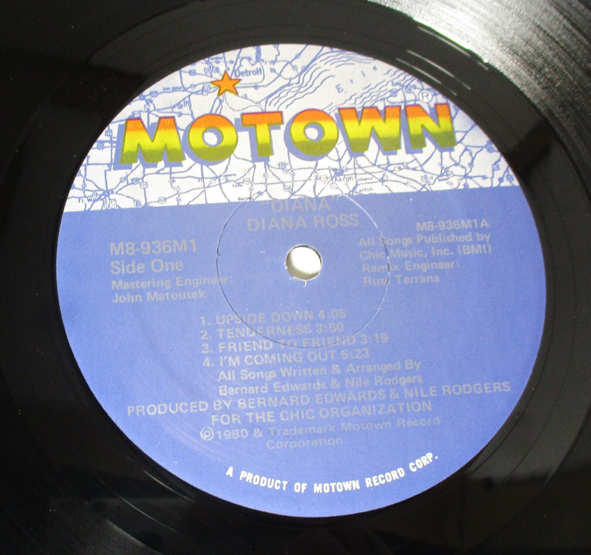 DIANA ROSS - DIANA ( LP ) First US 1980 Motown M8-936M1 VG
