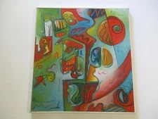 GERALD PAYNE ROWLES PAINTING VINTAGE ABSTRACT CUBIST CUBISM MODERNISM LARGE