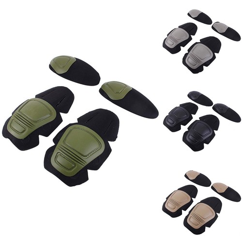 Juego de almohadillas tácticas militares para rodilla y codo, equipo de protección rodilla codo seguridad G - Imagen 1 de 10