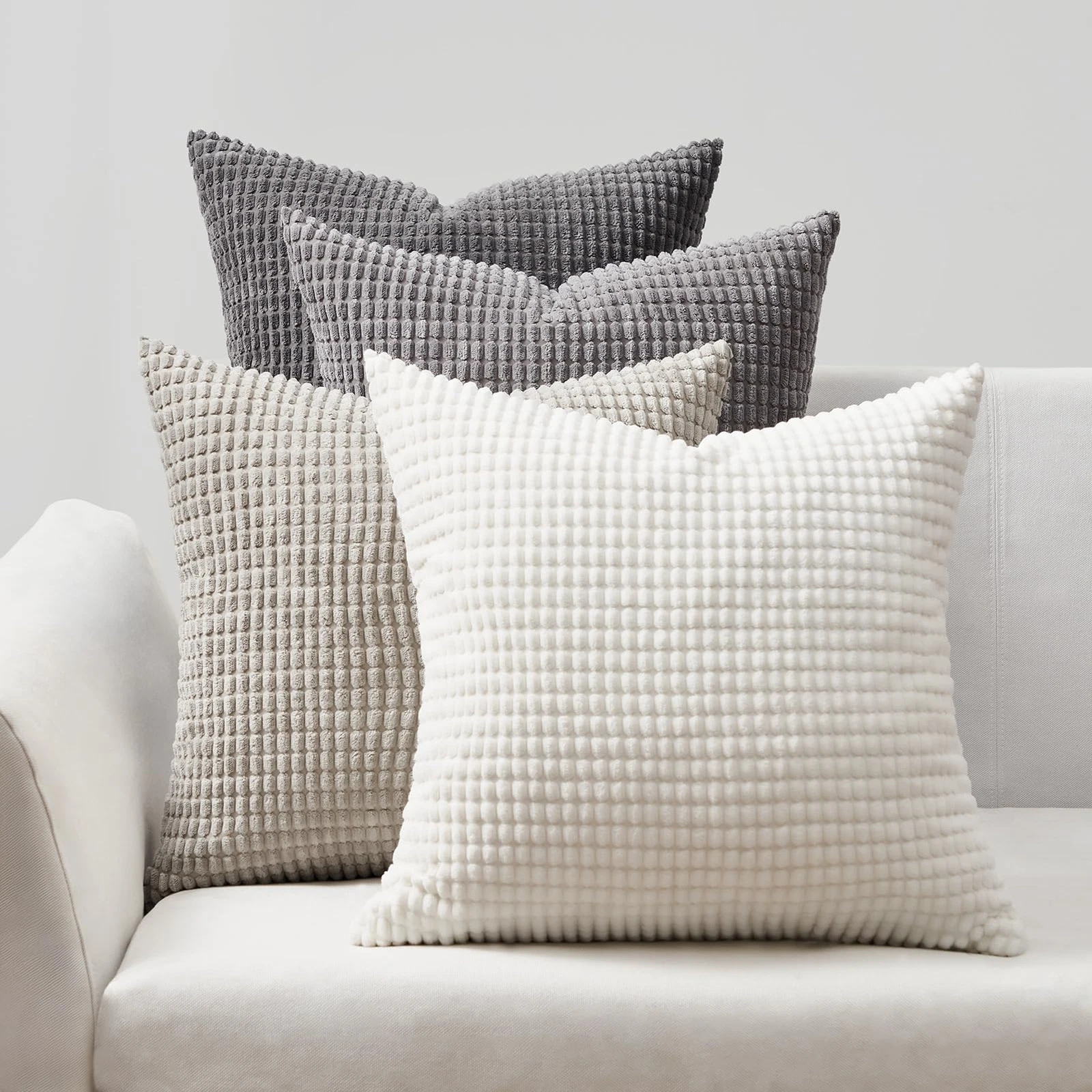Neutral Room Decor Throw Pillows Covers-Multi Gray Combo 20" x 20" Set of 4-C...