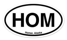 HOM Homer Alaska Oval car window bumper sticker decal 5" x 3"