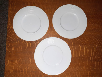 Trio of KPM Arcadia 11-3/8'' Large Porcelain Dinner Plates, Pegasus & Bellerophon
