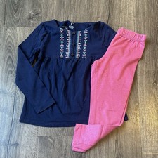 Girls 5 Outfits Carters Longsleeve Embroidered Shirt 365Kids Pink Leggings