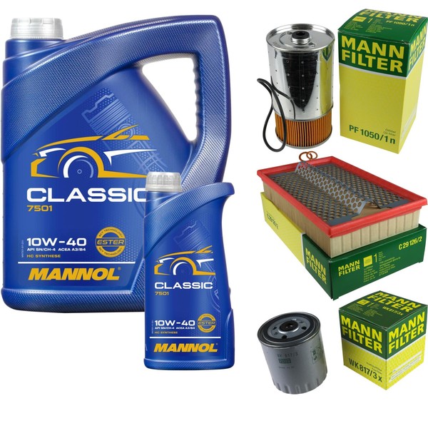 Inspektionspaket 6L Mannol Classic 10W-40 FüR Mercedes W201 D 2.0 W124 200 E 2.3-image